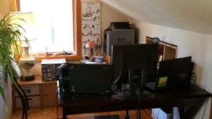 a clean, bright and cheery home office